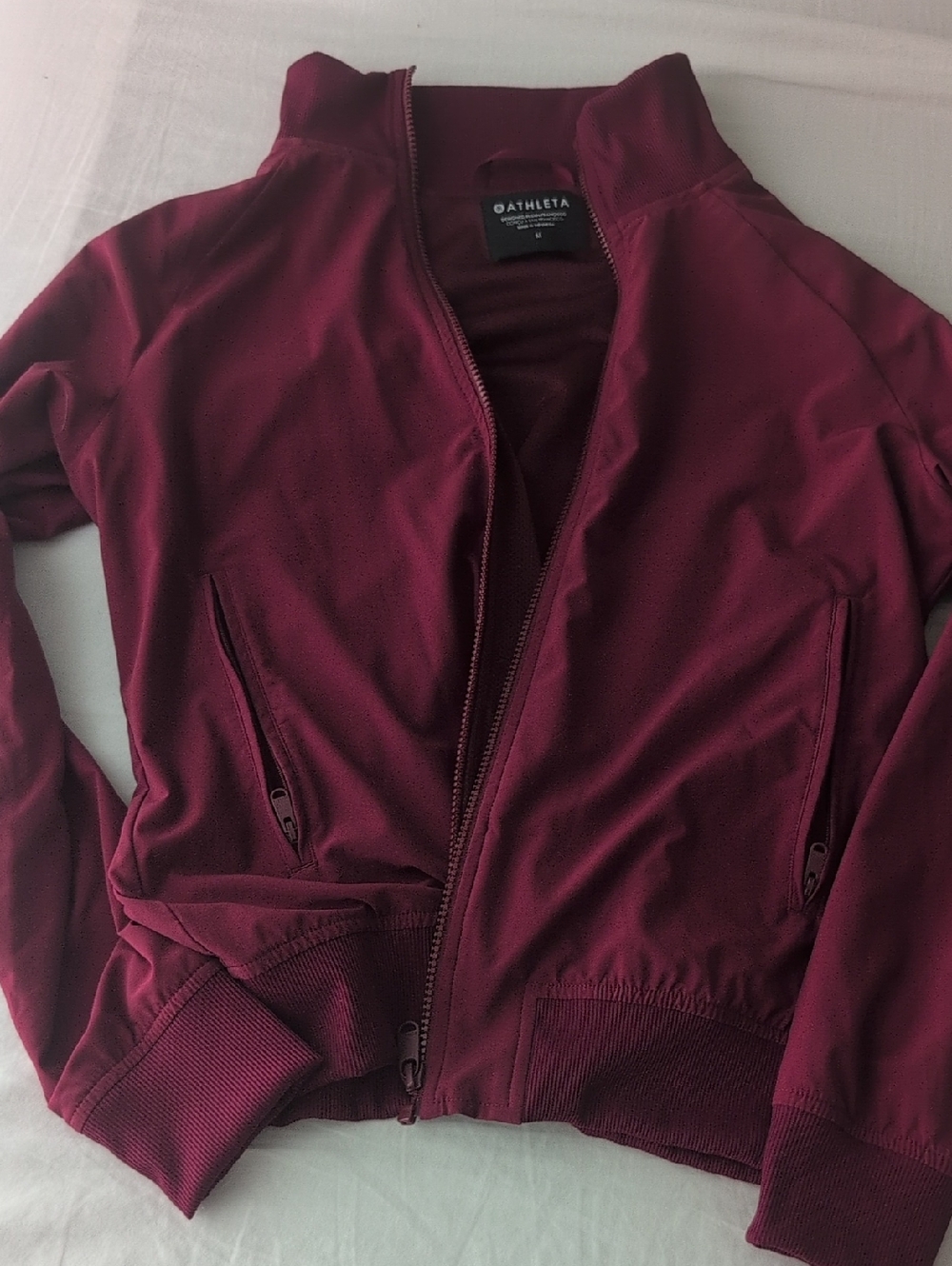 Athleta Women's Crimson Full-Zip Bomber Jacket